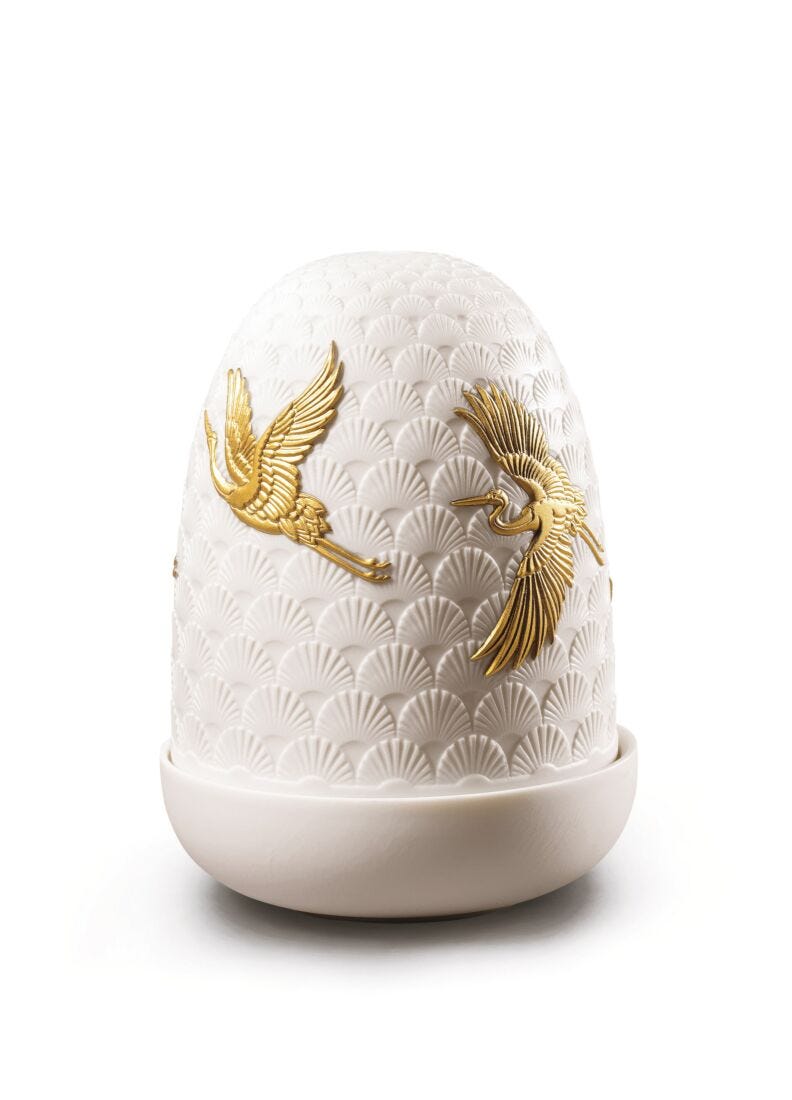 Lladro Cranes Dome Table Lamp