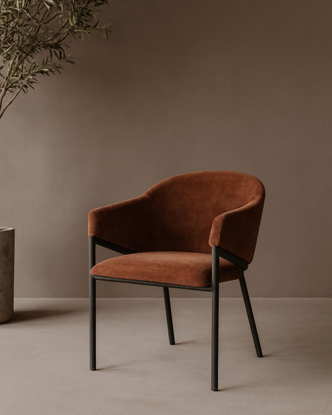 Tommy Franks Aidan armchairs in rust, set of two