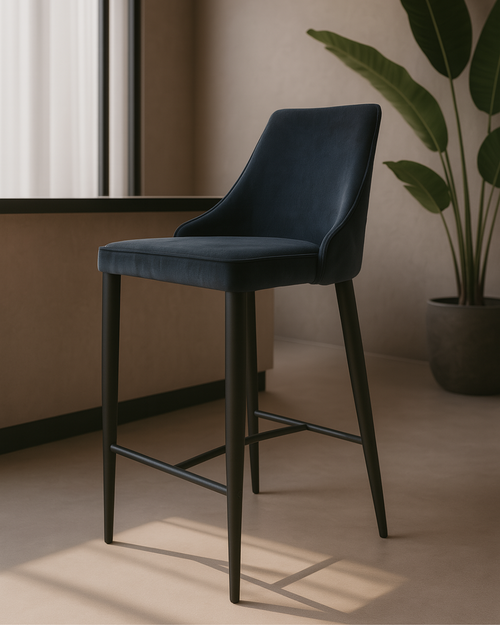 Tommy Franks Alain bar stool in Essence grey velvet
