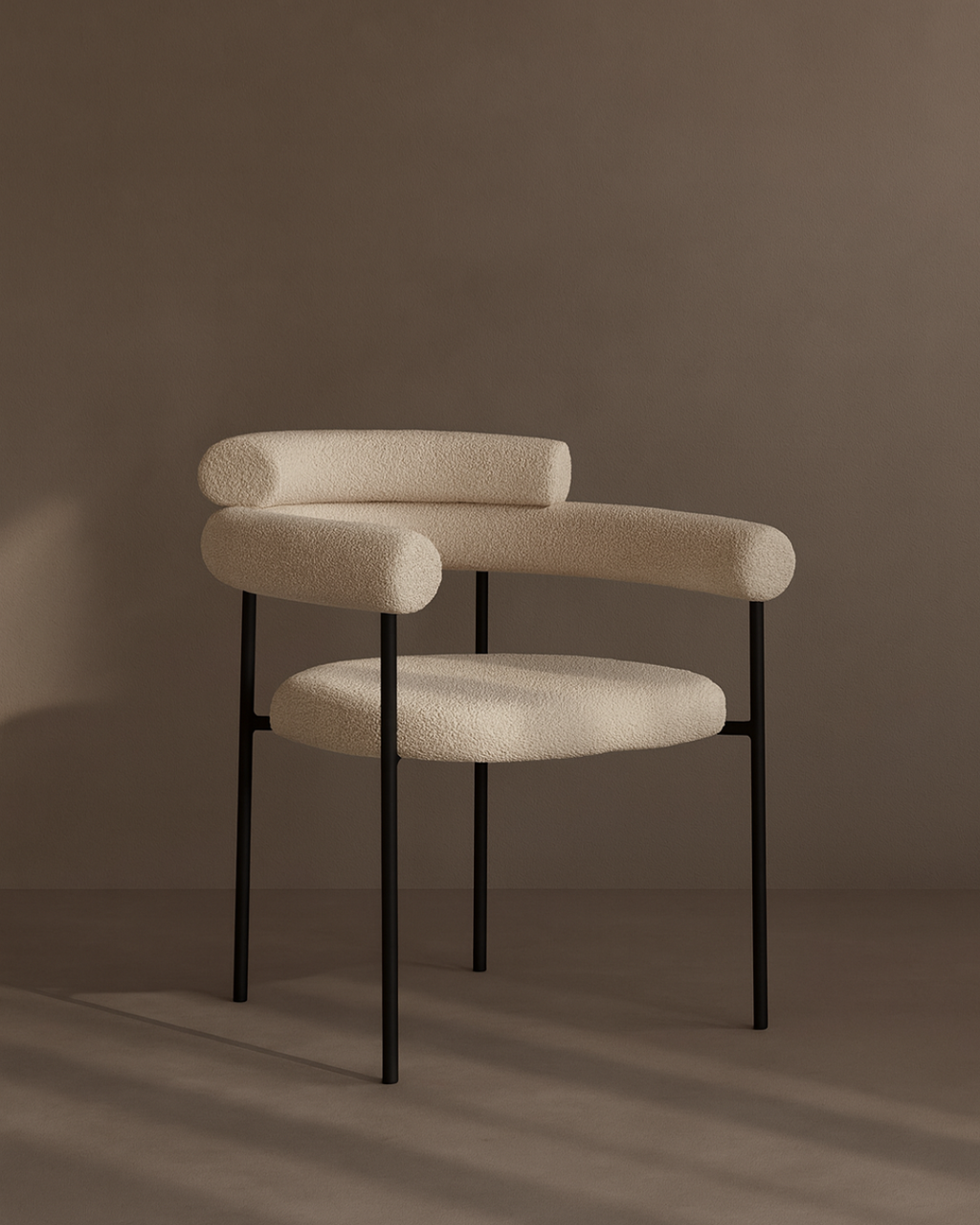 Tommy Franks Alita dining chair in Chex Polar bouclé