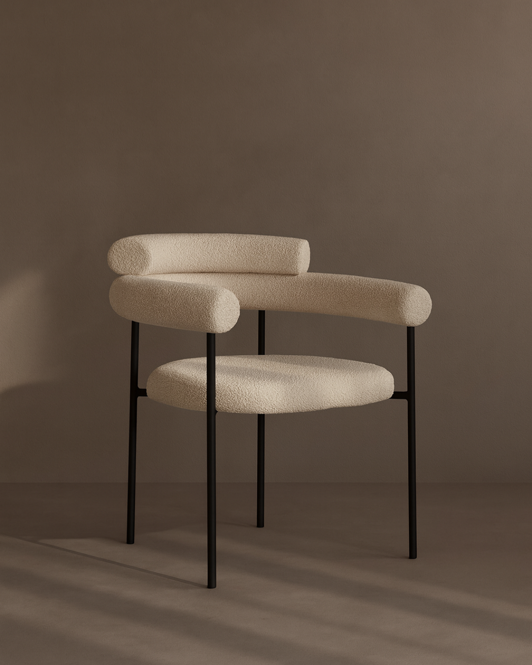 Tommy Franks Alita dining chair in Chex Polar bouclé