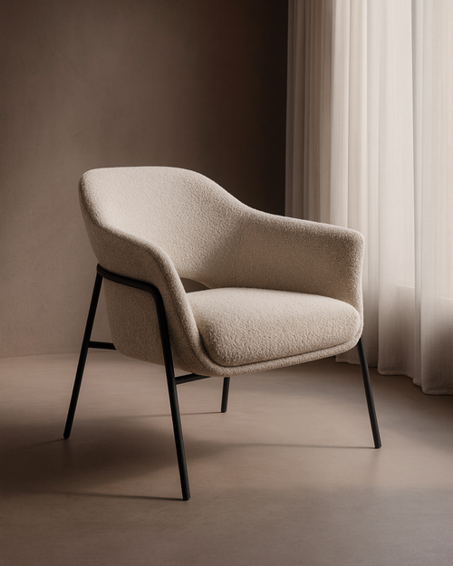 Tommy Franks Arteta accent chair in Steam bouclé