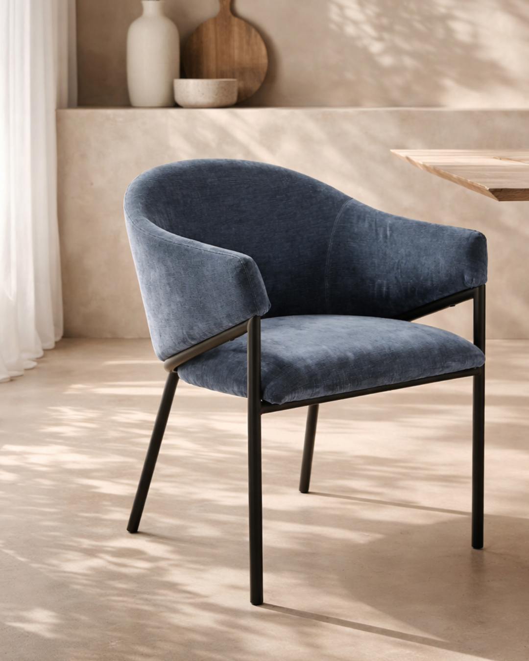 Tommy Franks Aidan armchairs in navy, set of two