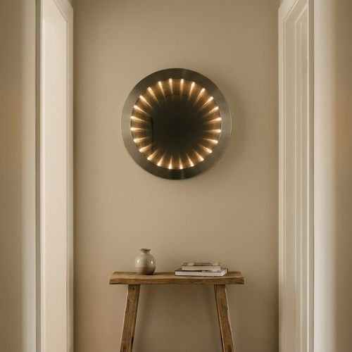 Araco Lumière Radiant Alara stainless steel mirror light, alternate view