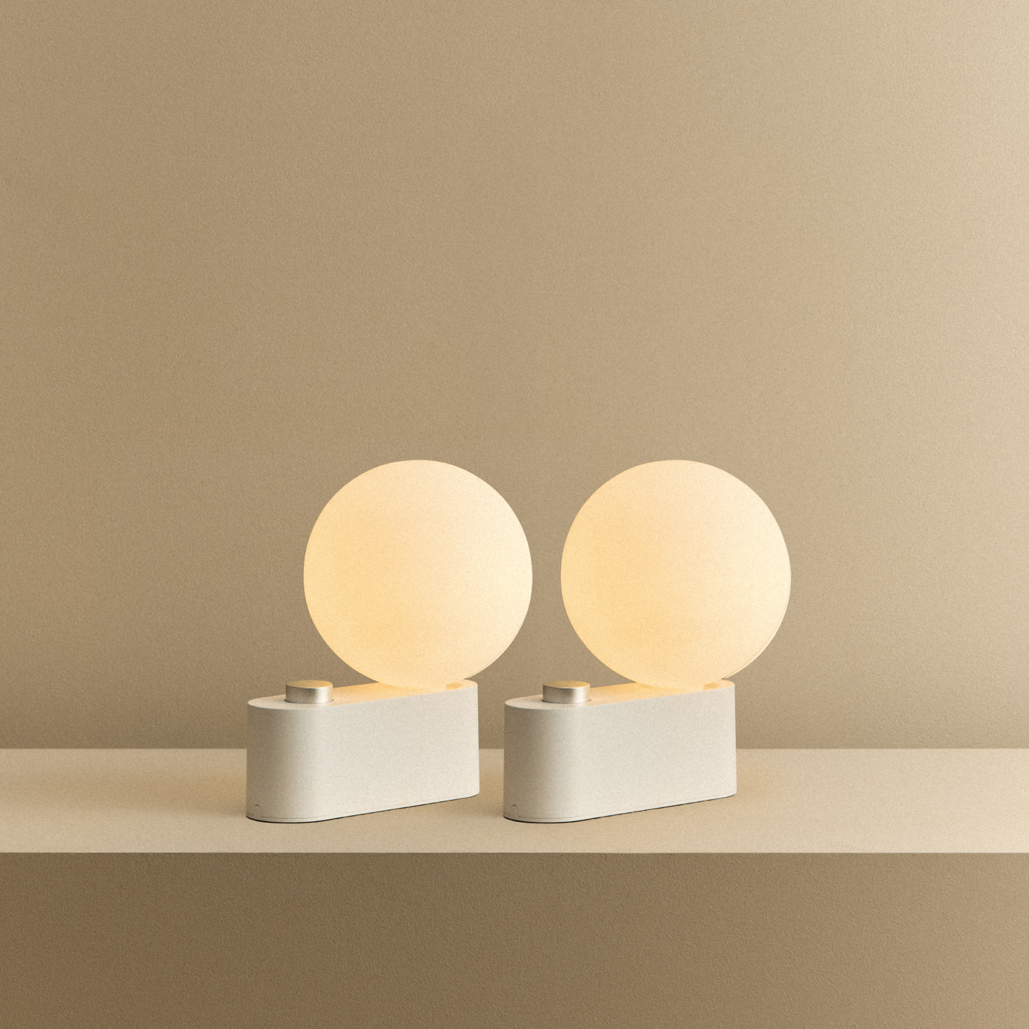 Tala Alumina Multi-Use Lamp in Chalk - Set of 2 shown illuminated