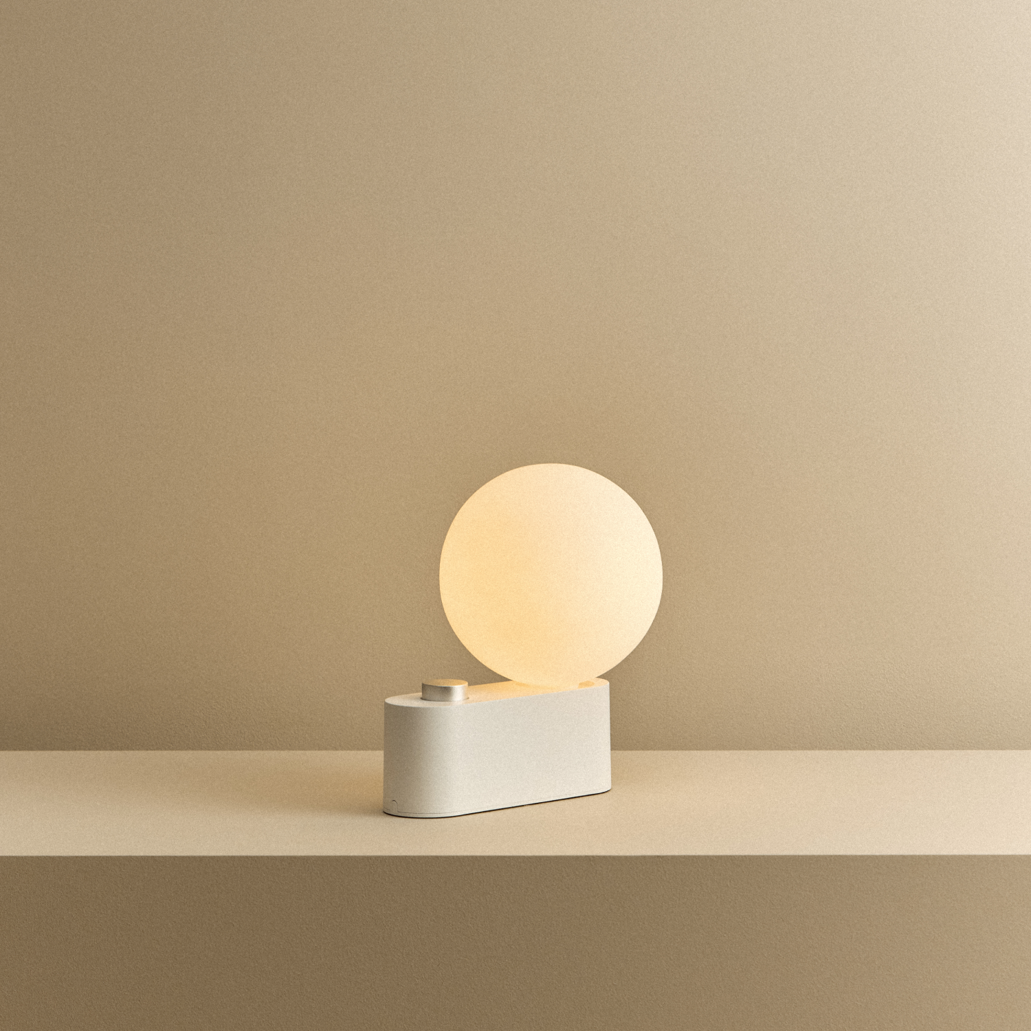 Tala Alumina Multi-Use Lamp in Chalk shown illuminated