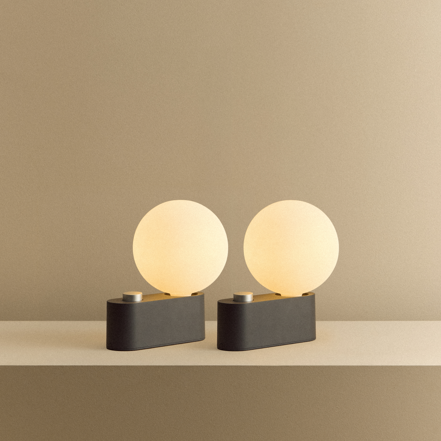 Tala Alumina Multi-Use Lamp in Charcoal - Set of 2 shown illuminated