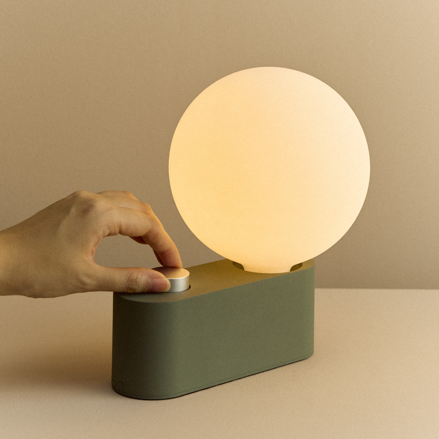 Tala Alumina Multi-Use Lamp in Sage close-up detail of the finish