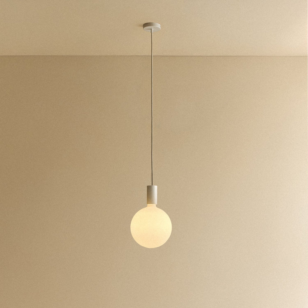 Tala Alumina Single Pendant + Sphere V shown illuminated
