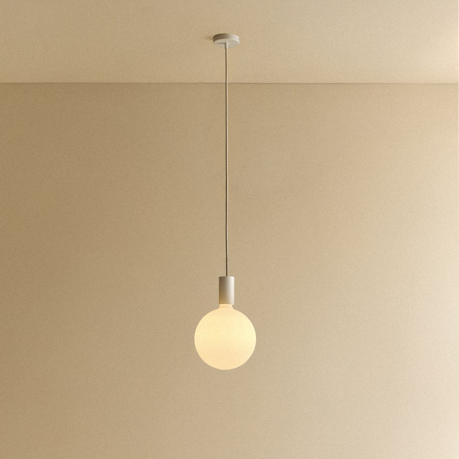 Tala Alumina Single Pendant + Sphere V shown illuminated