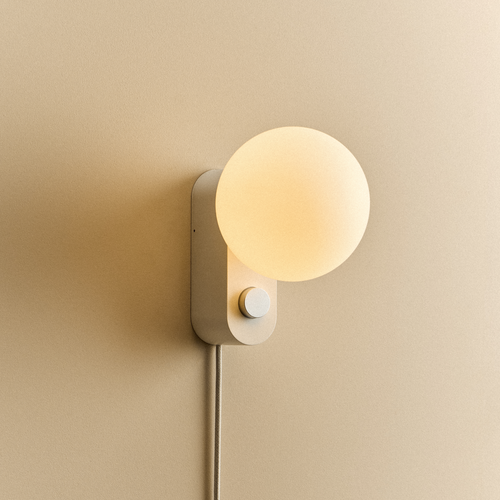 Tala Alumina Multi-Use Lamp in Chalk shown illuminated (view 2)