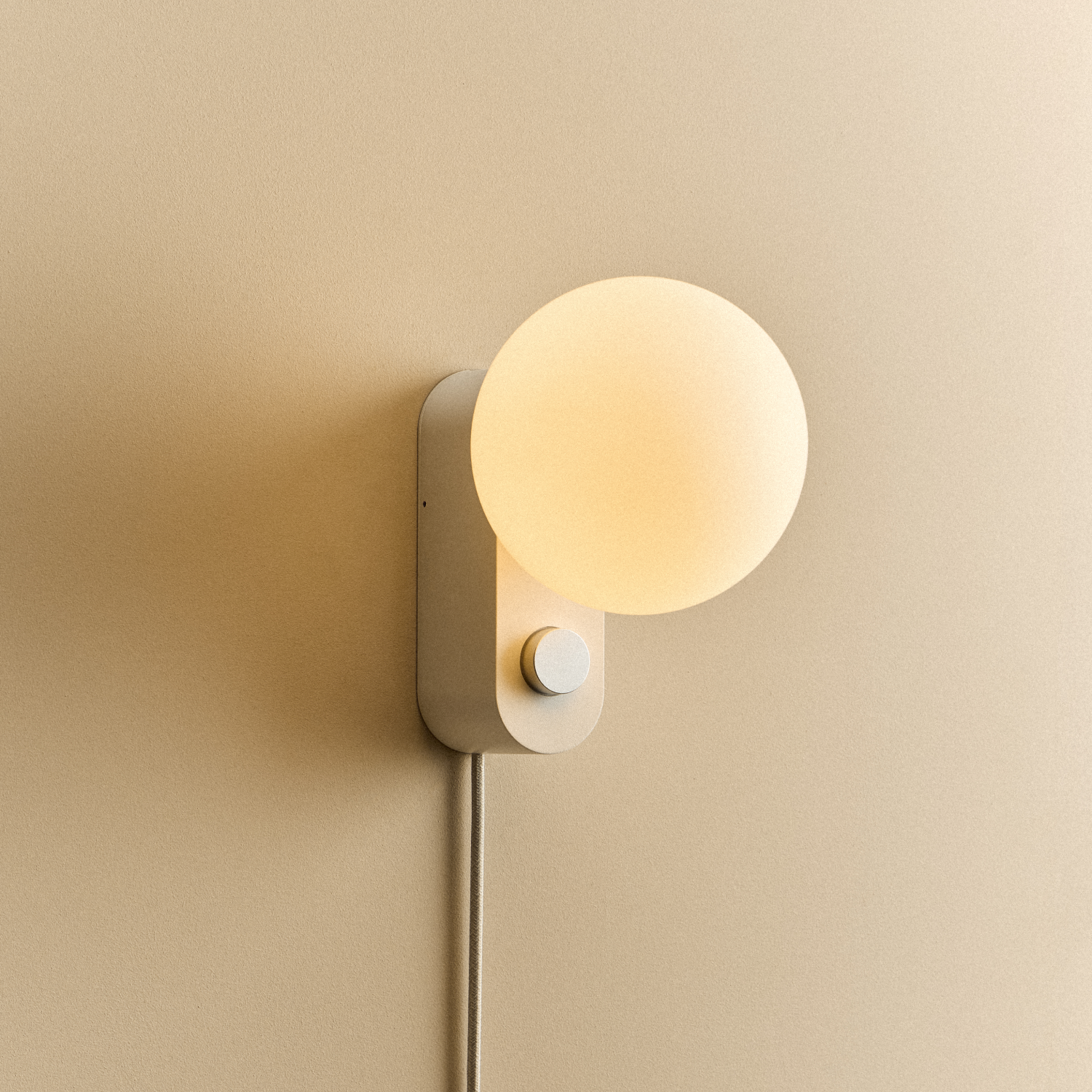 Tala Alumina Multi-Use Lamp in Chalk - Set of 2 shown illuminated (view 2)