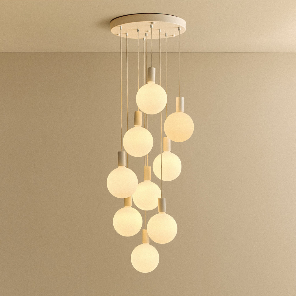 Tala Alumina Nine Pendant + Sphere V shown illuminated