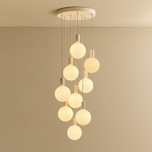 Tala Alumina Nine Pendant + Sphere V shown illuminated