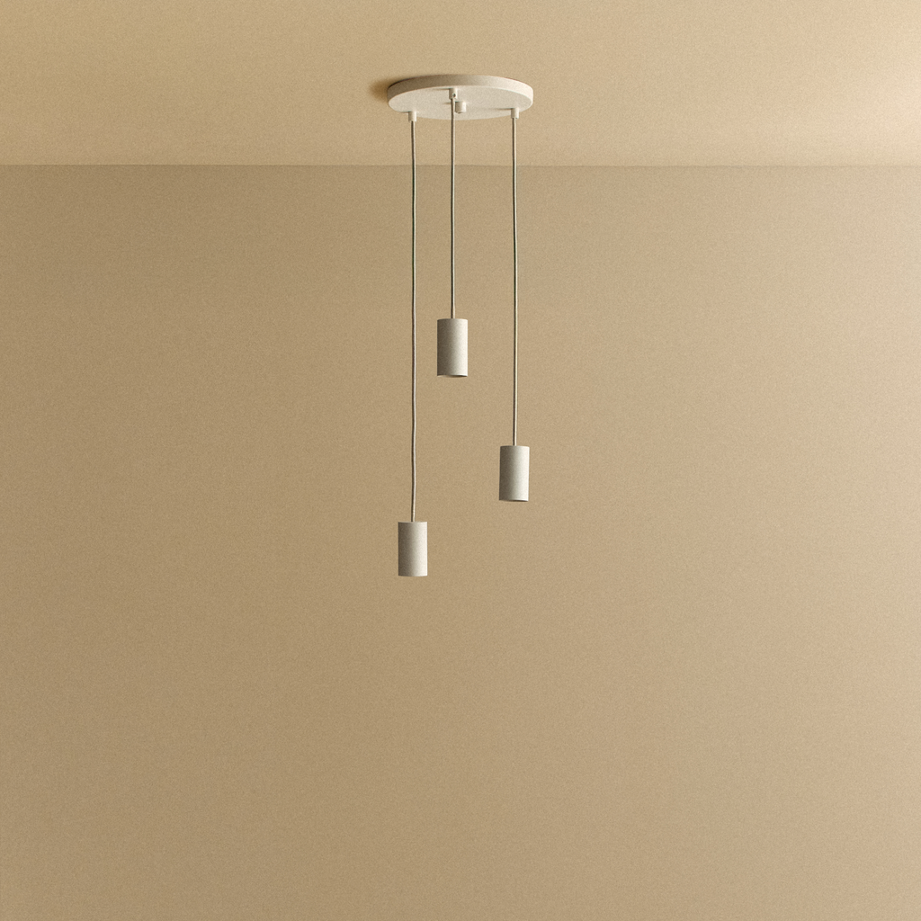Tala Alumina Triple Pendant fixture shown without a bulb