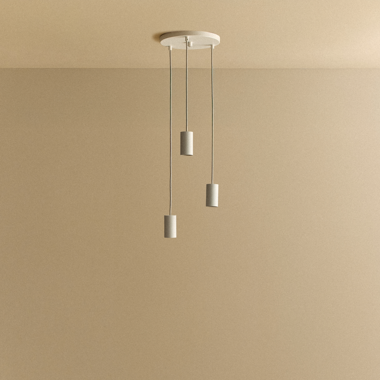 Tala Alumina Triple Pendant fixture shown without a bulb