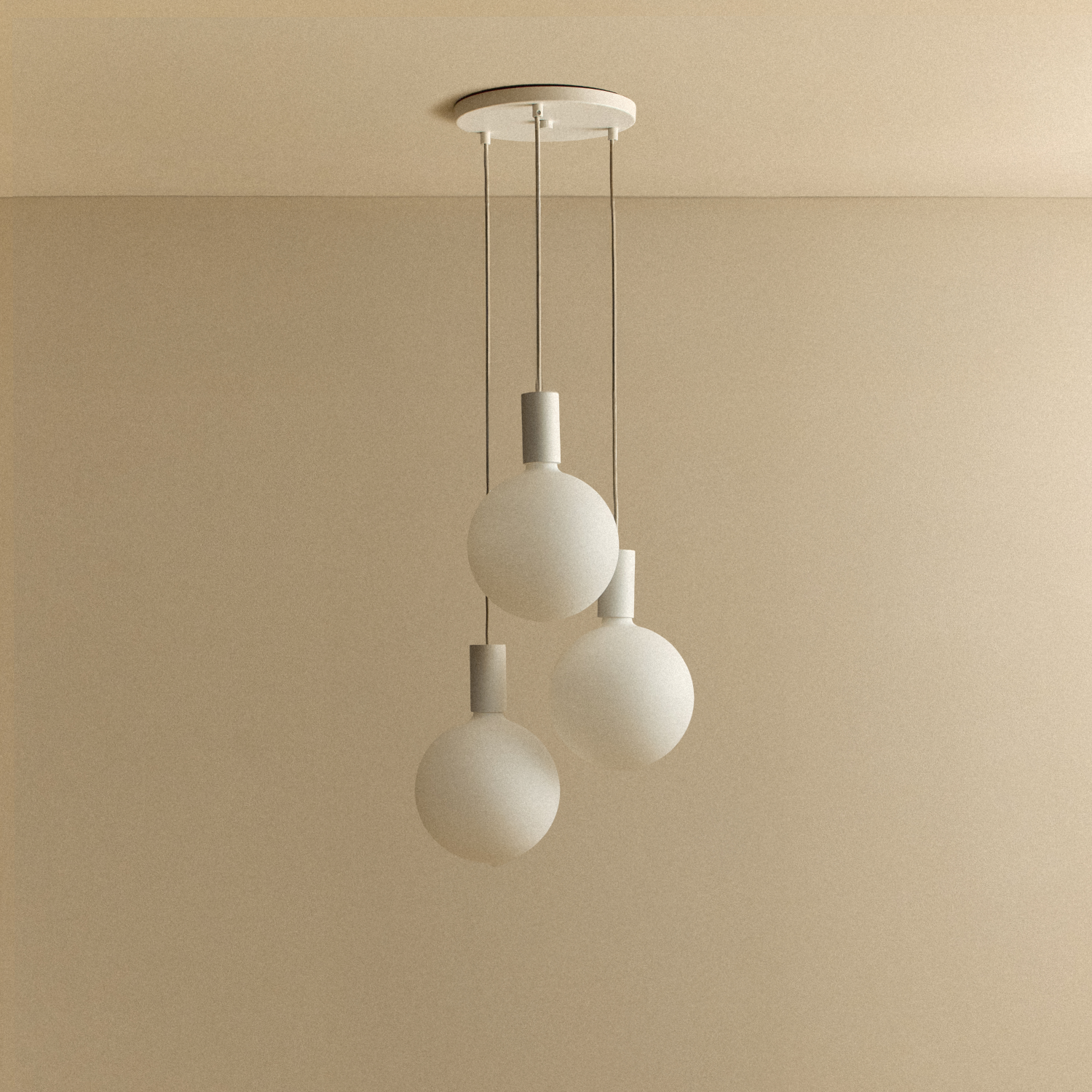 Tala Alumina Triple Pendant + Sphere V shown unlit