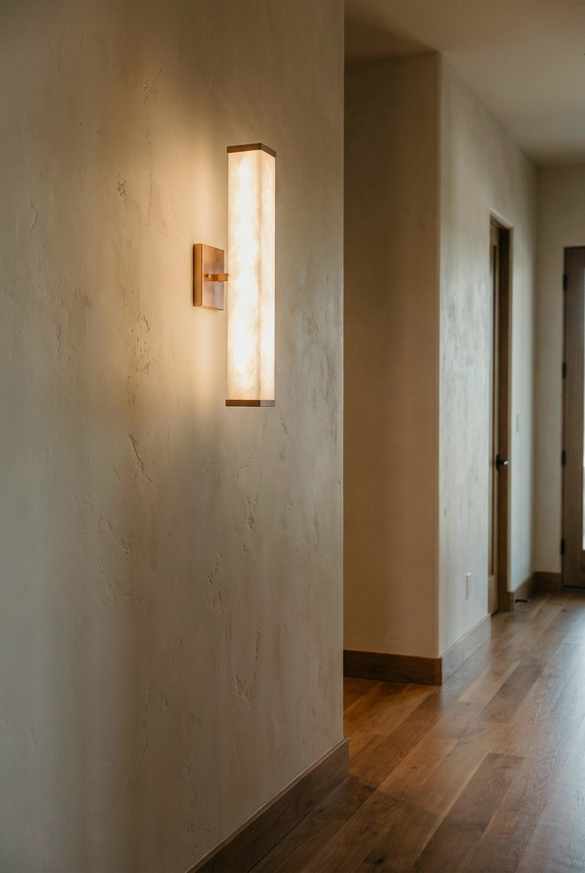 Araco Lumière Frozen Arc natural alabaster wall light, alternate view