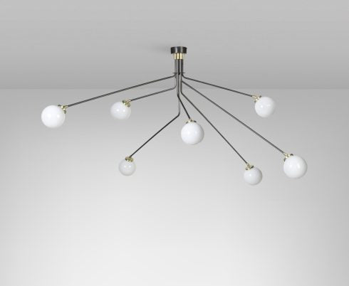 CTO Lighting Array Pendant Large Ceiling Light DALI-A satin brass