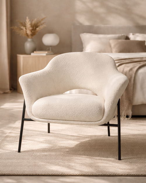 Tommy Franks Arteta accent chair in Polar bouclé