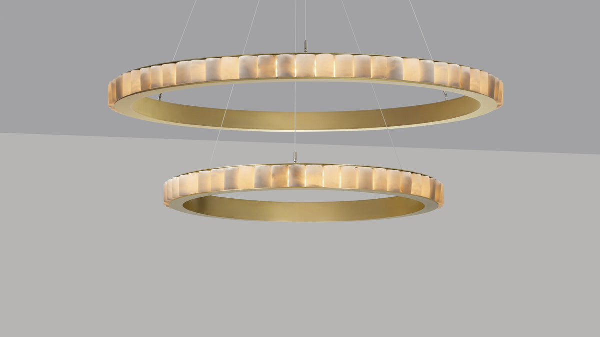 CTO Lighting Avalon alabaster – satin brass finish