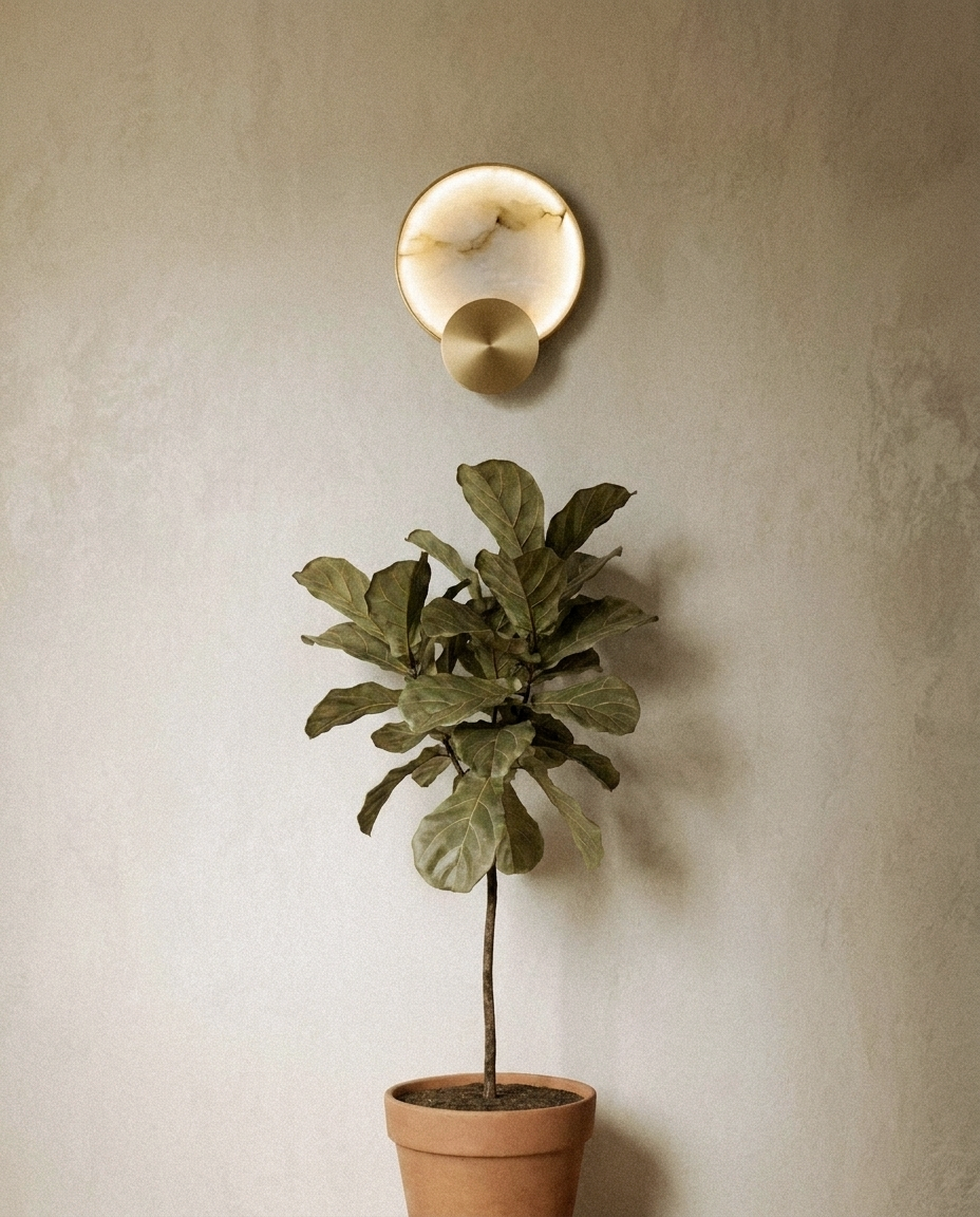 Araco Lumière Frozen Avira natural alabaster wall light, alternate view