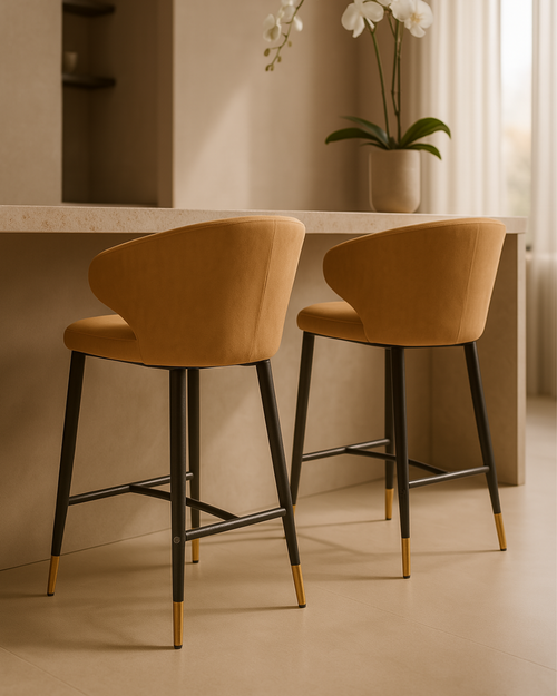 Tommy Franks Bellroy bar stool in vintage Eco Pelle honey