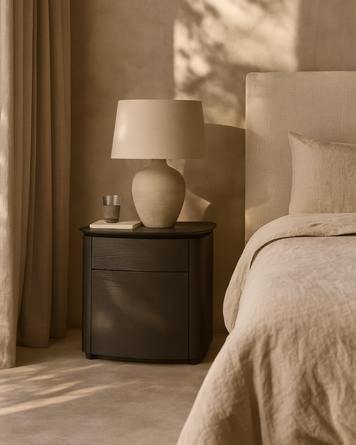 Tommy Franks Blade bedside table in smoke oak