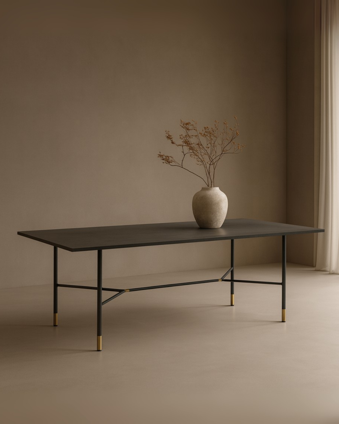 Tommy Franks Bofo 220 black oak dining table, alternate view