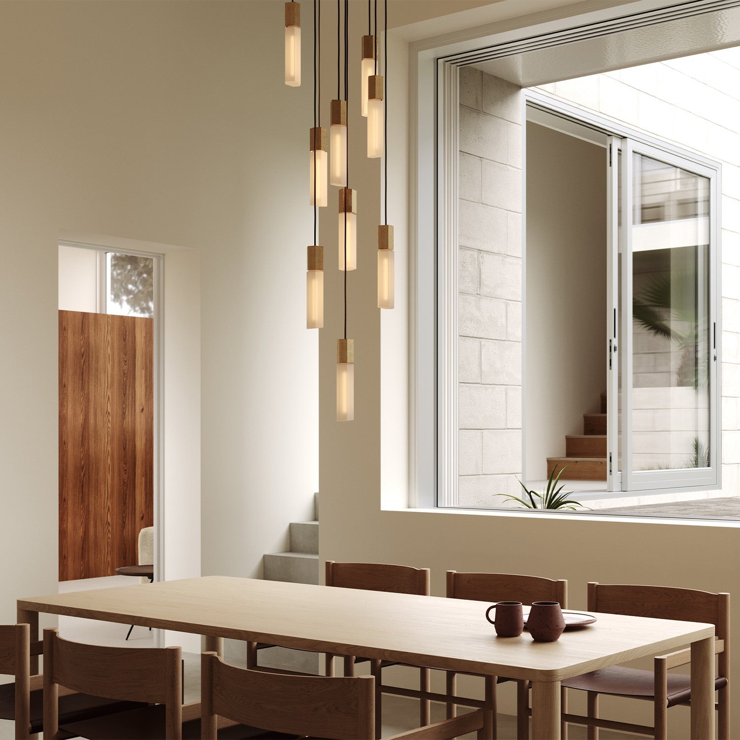 Tala Basalt Nine Pendant in Brass (view 4)