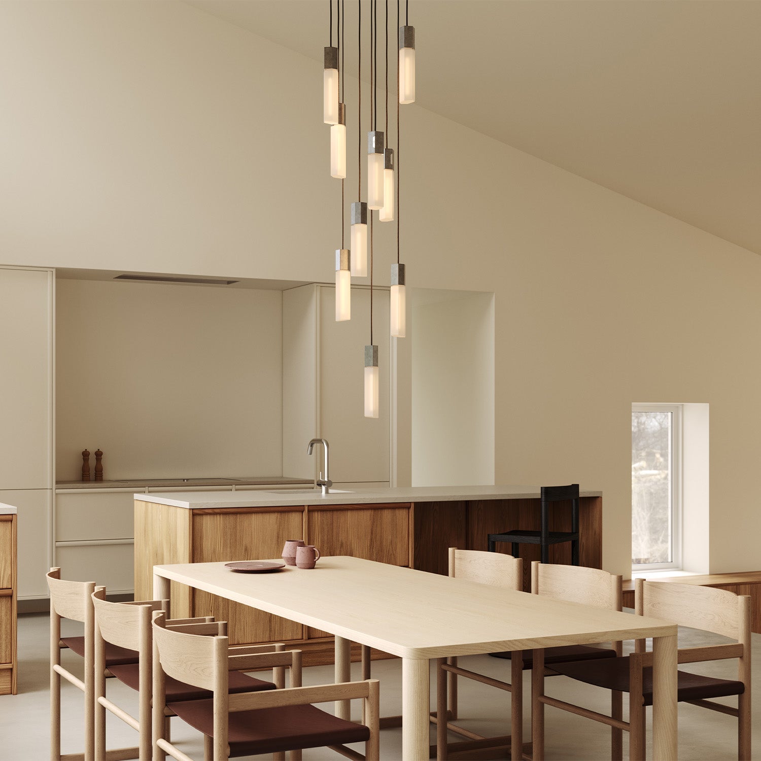 Tala Basalt Nine Pendant in Stainless Steel (view 2)