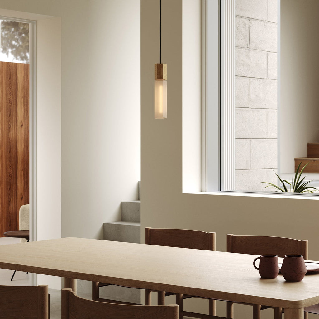 Tala Basalt Single Pendant in Brass