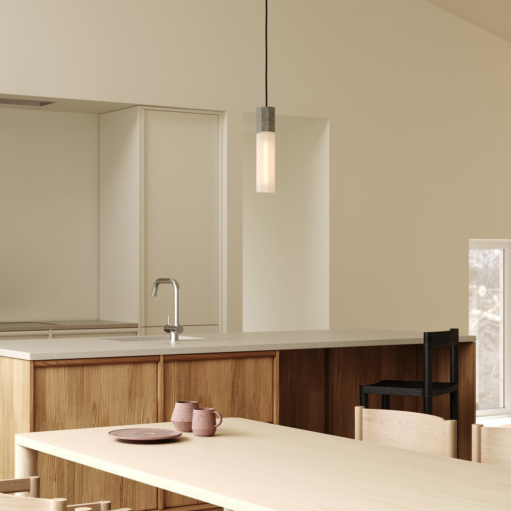 Tala Basalt Single Pendant in Stainless Steel