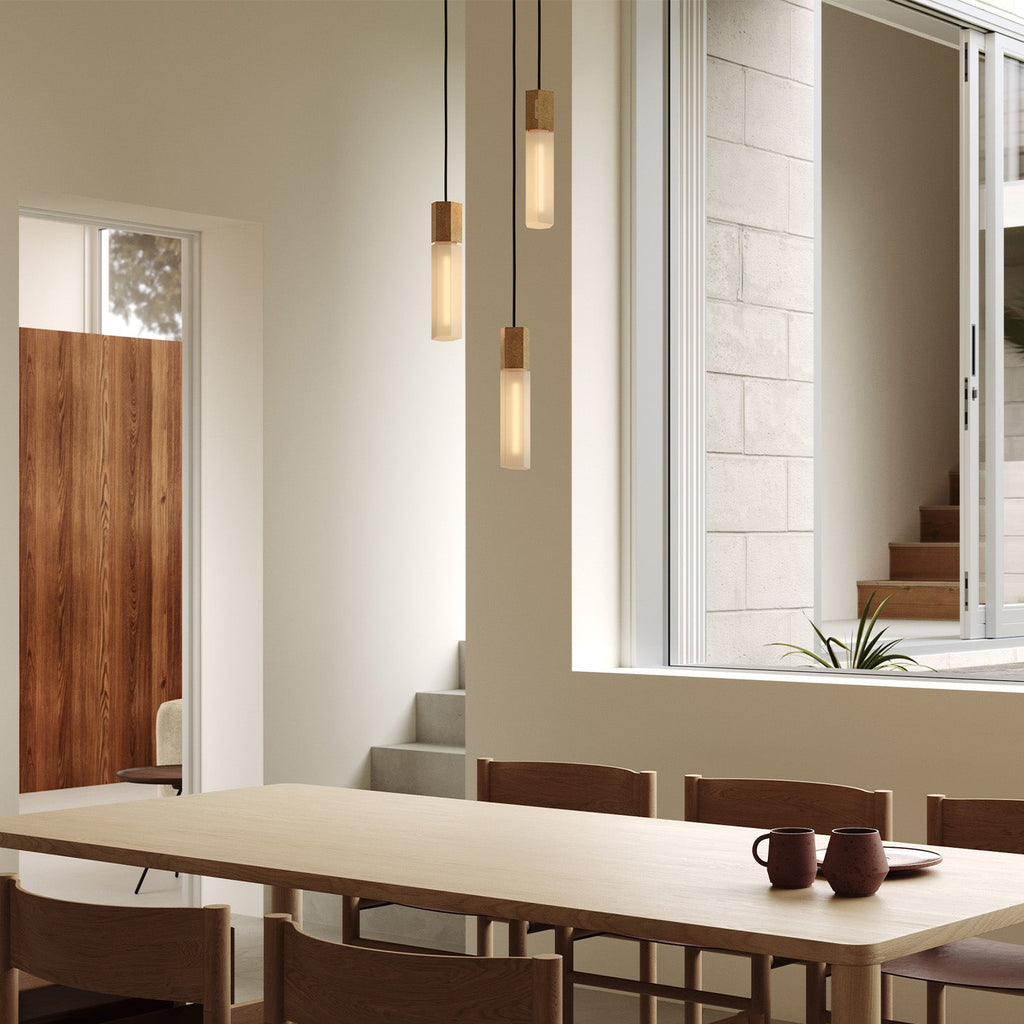 Tala Basalt Triple Pendant in Brass