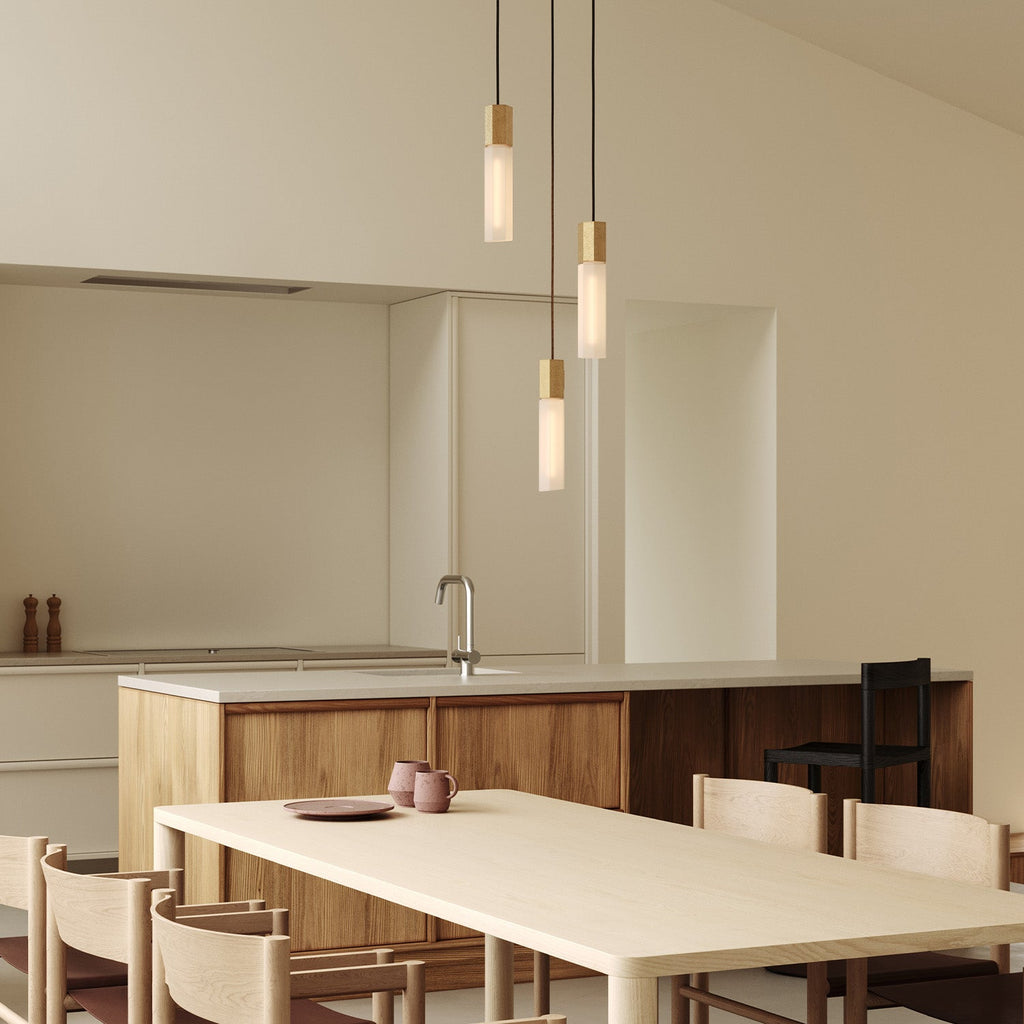 Tala Basalt Triple Pendant in Brass (view 3)