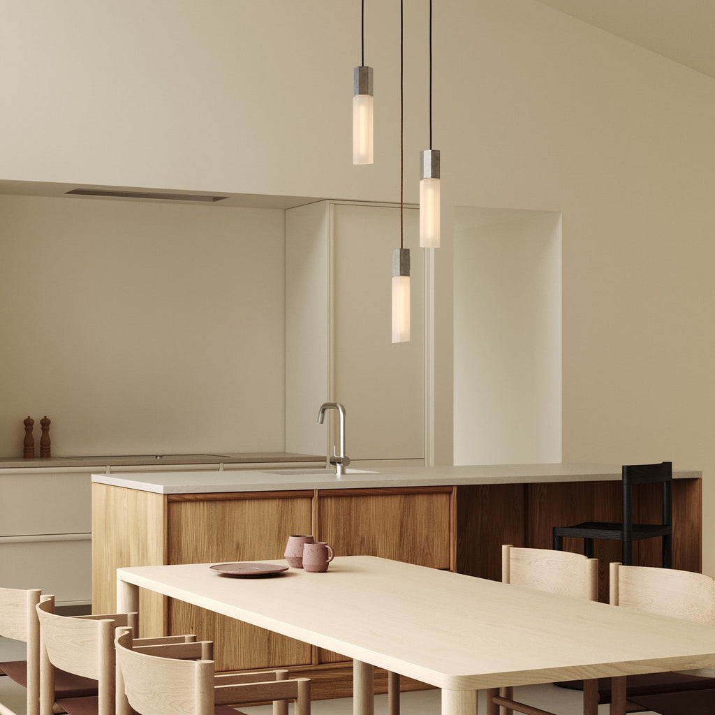 Tala Basalt Triple Pendant in Stainless Steel