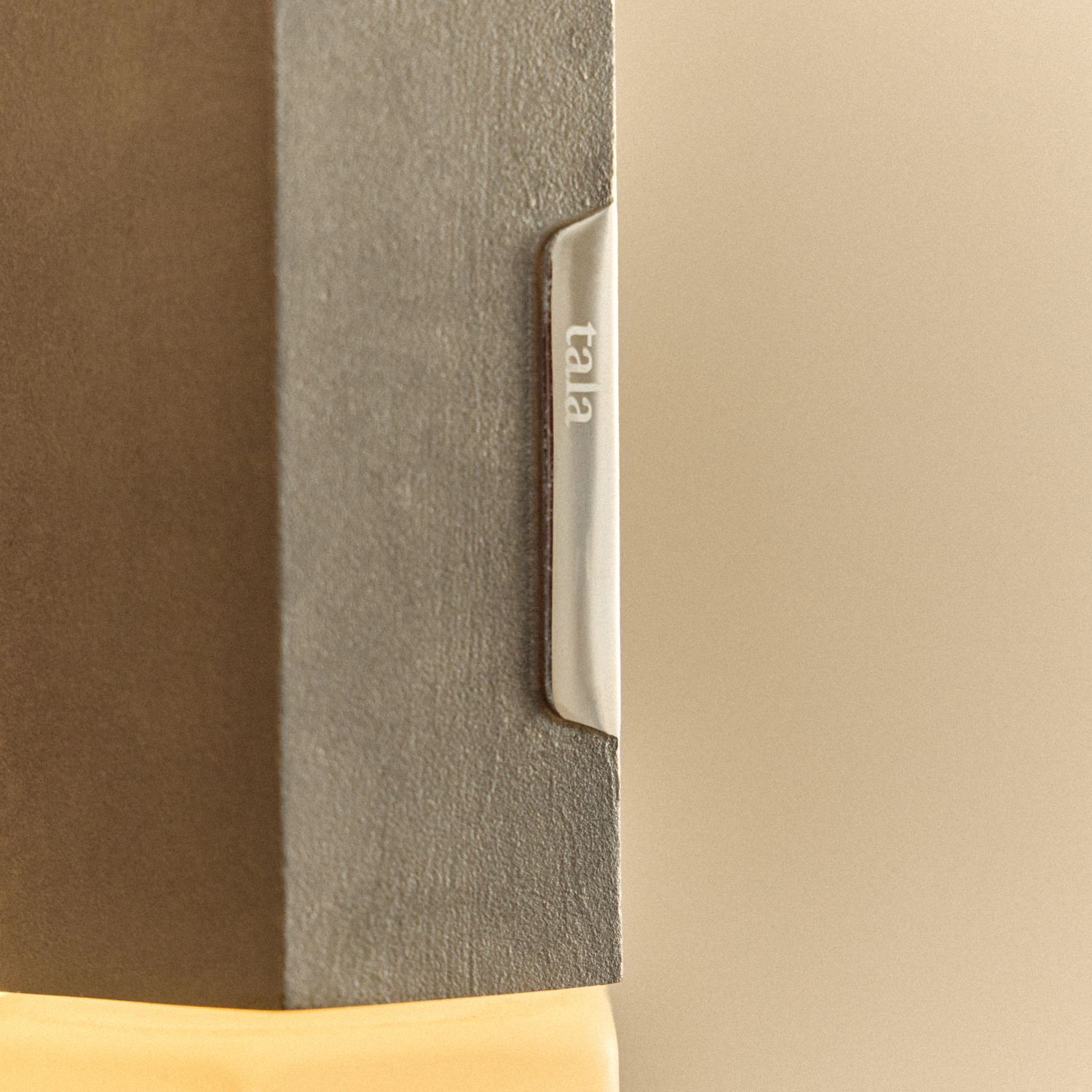Tala Basalt Single Pendant in Stainless Steel close-up detail of the finish (view 2)