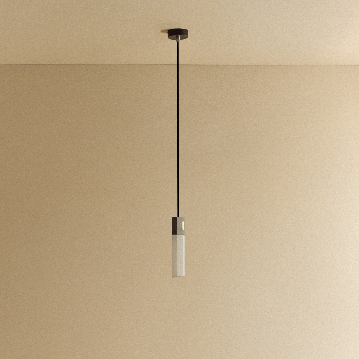 Tala Basalt Single Pendant in Stainless Steel shown unlit