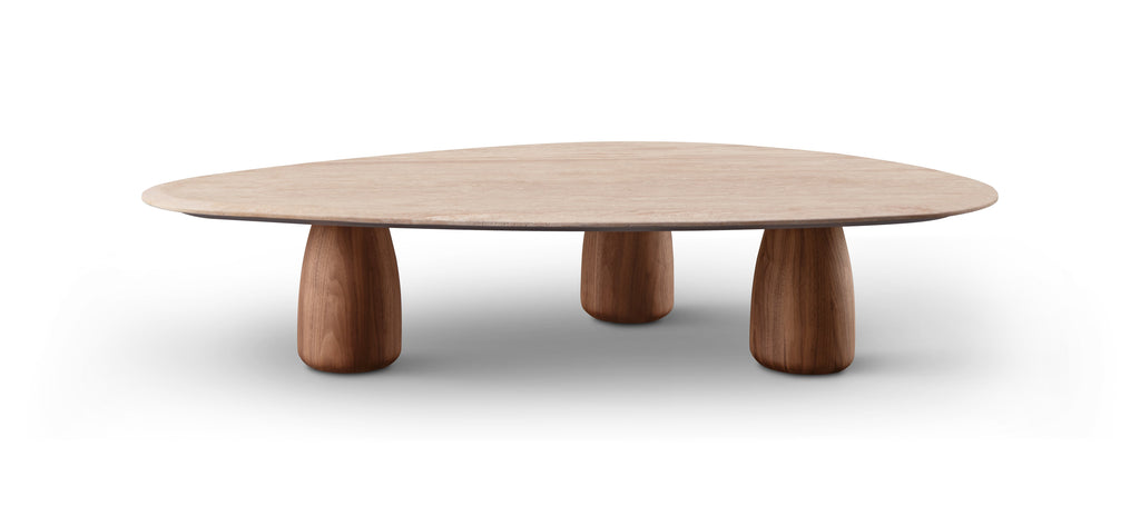 Basilca Coffee Table - Walnut Travertine