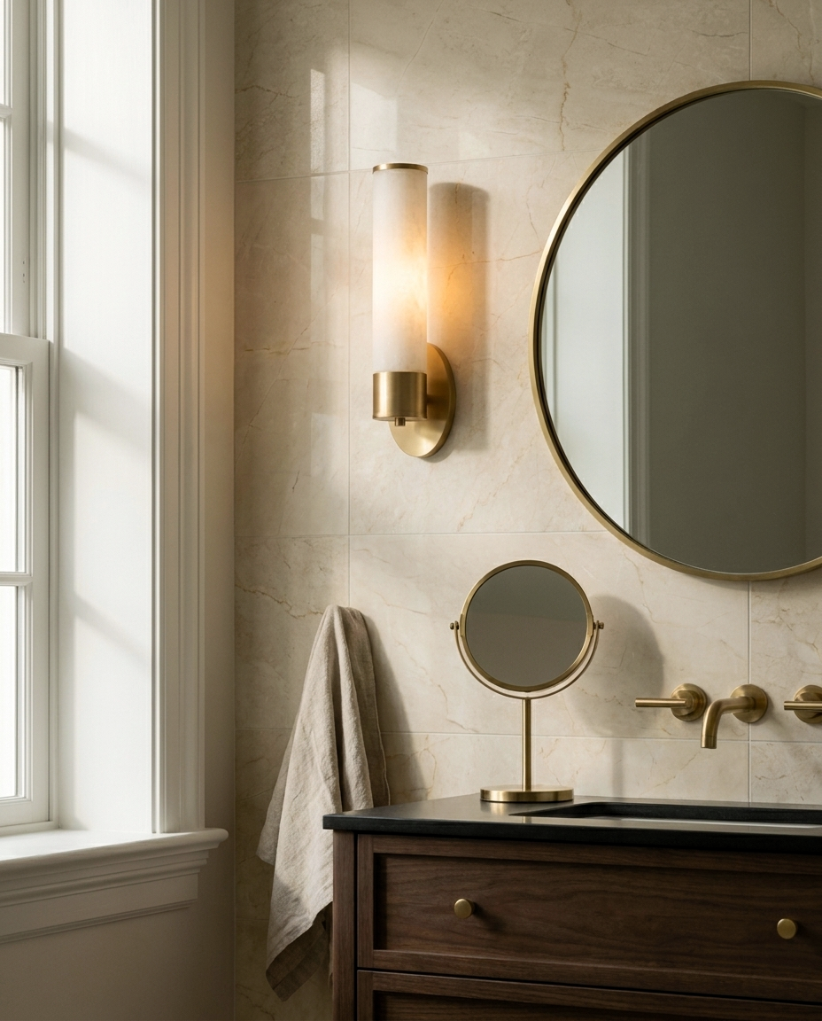 Araco Lumière Frozen Beam natural alabaster wall light, alternate view