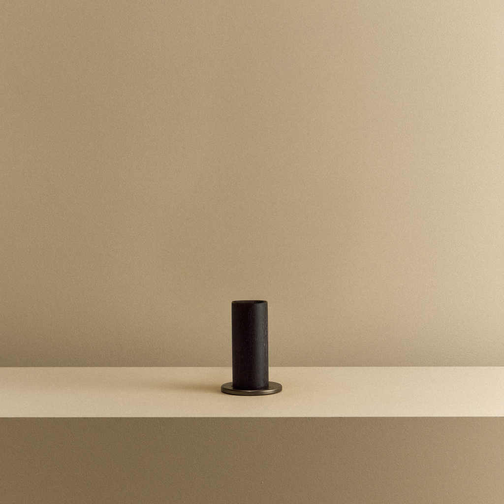 Tala Knuckle Table Lamp in Blackened Oak shown unlit