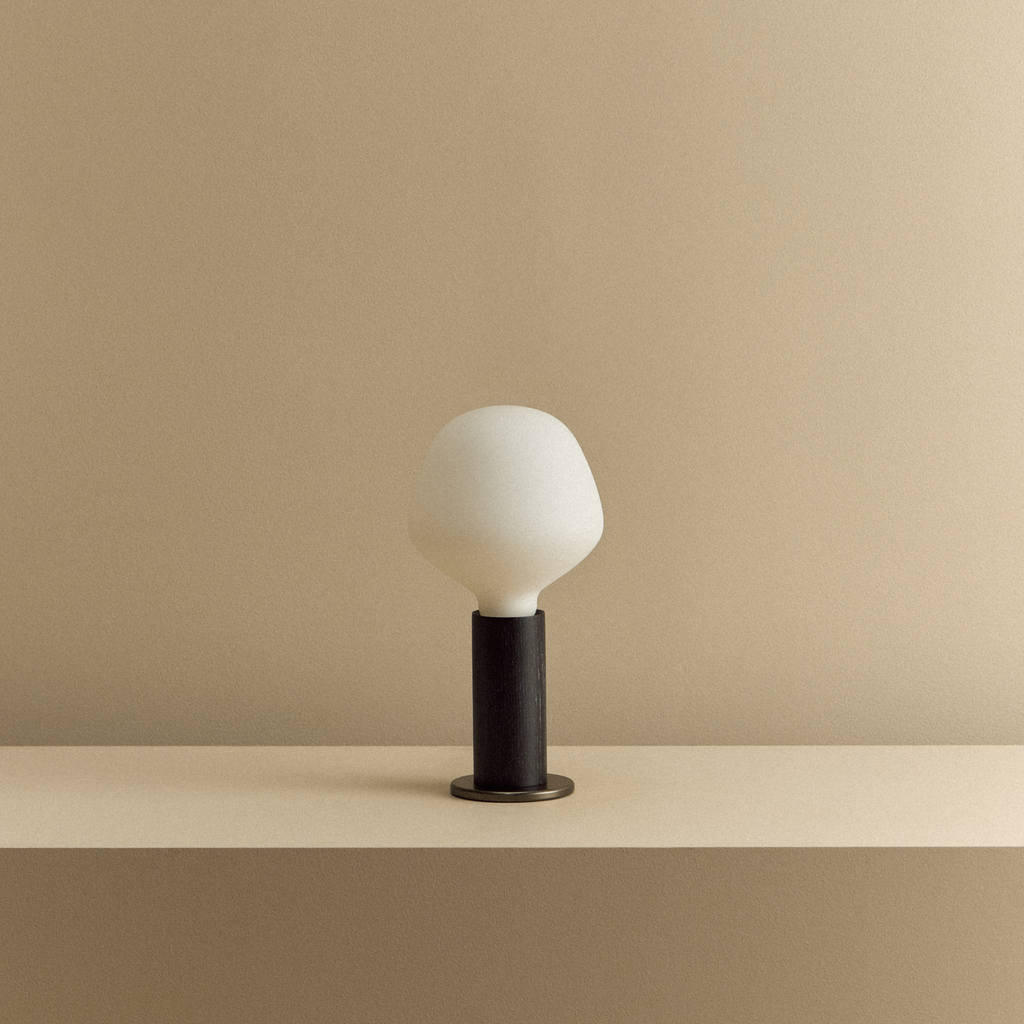 Tala Knuckle Table Lamp in Blackened Oak + Enno shown unlit