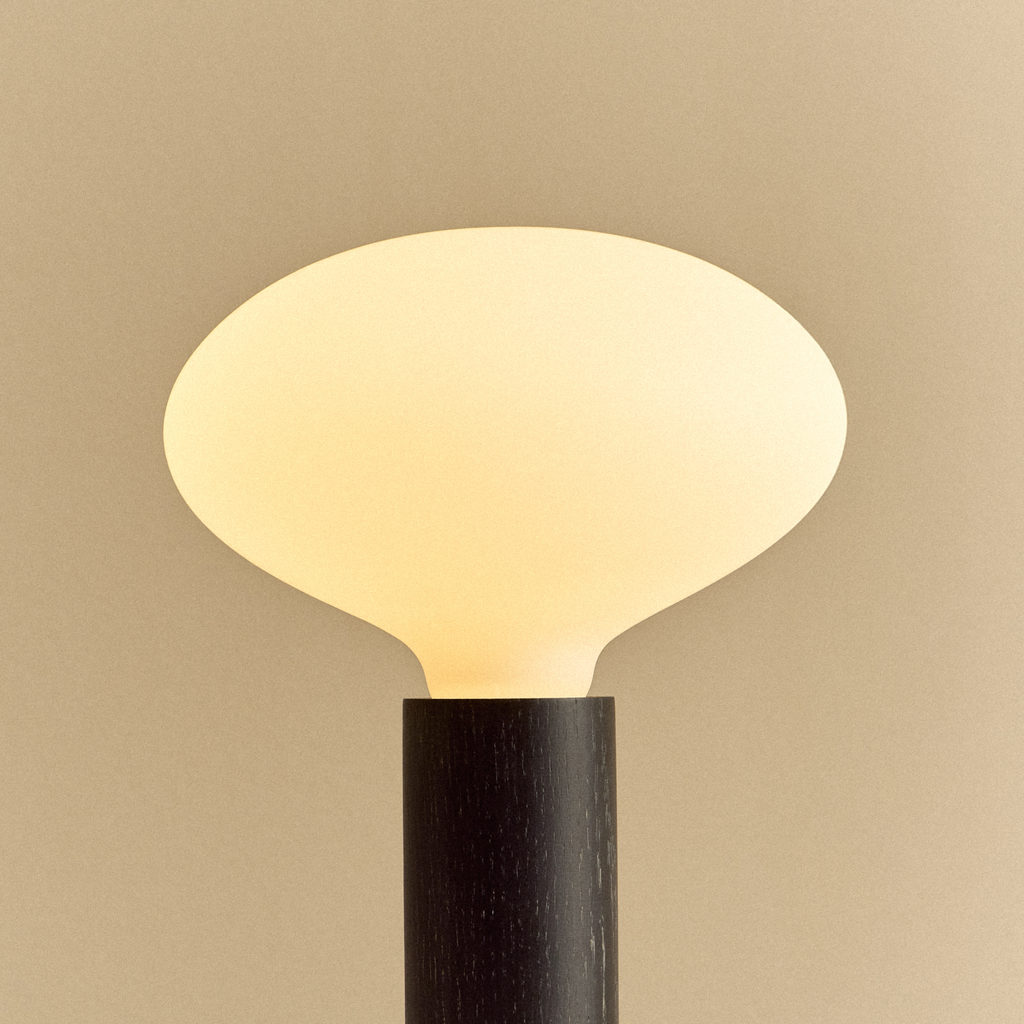 Tala Knuckle Table Lamp in Blackened Oak + Oval D2W close-up detail of the finish (view 2)
