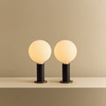 Knuckle Table Lamp in Blackened Oak + Sphere IV Set