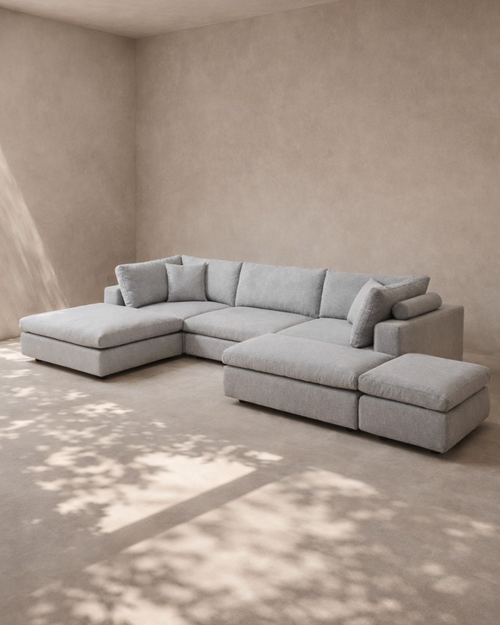 Tommy Franks Blanco six piece modular sofa in cool grey