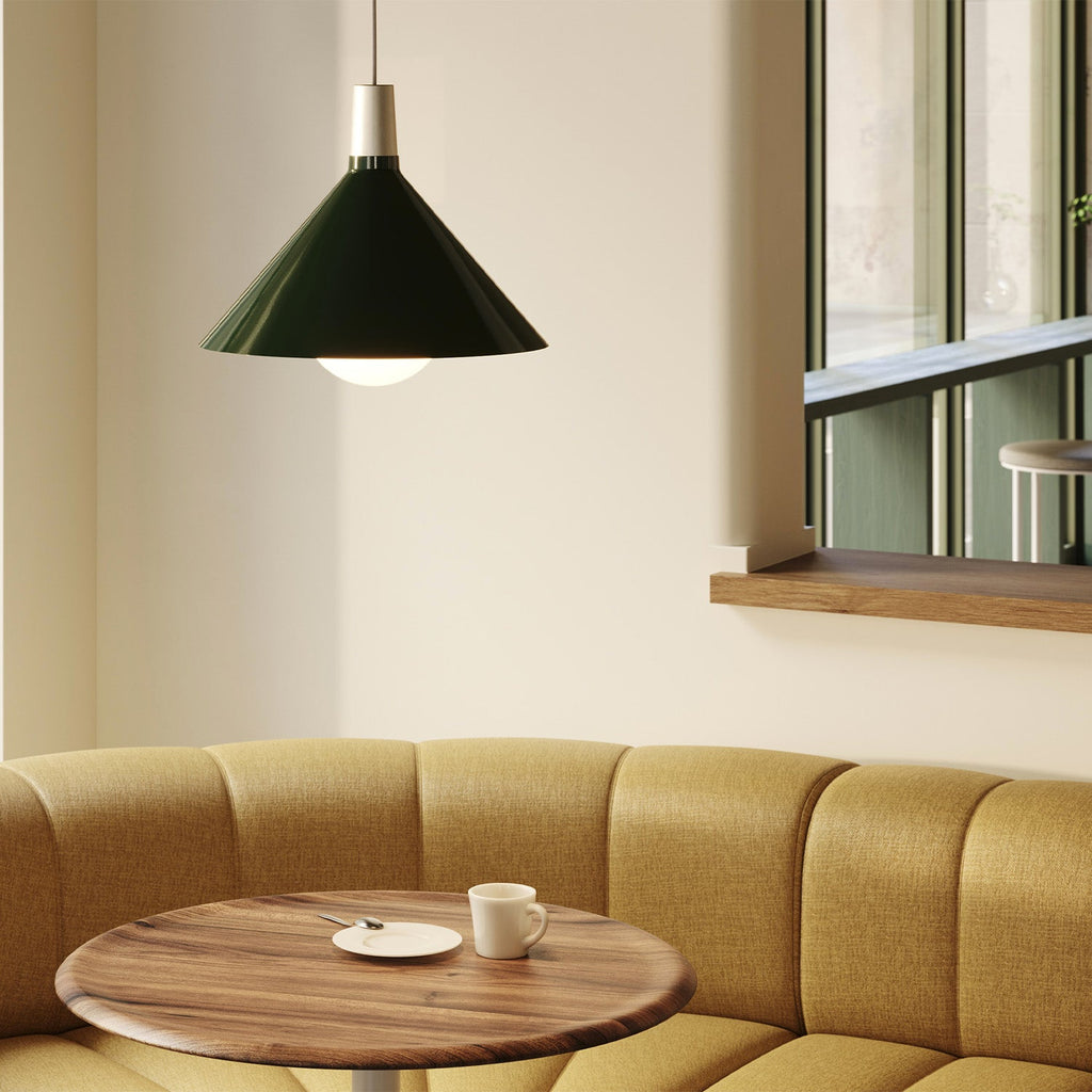 Tala Bower Pendant Light Medium in Dark Green in a styled interior setting (view 2)