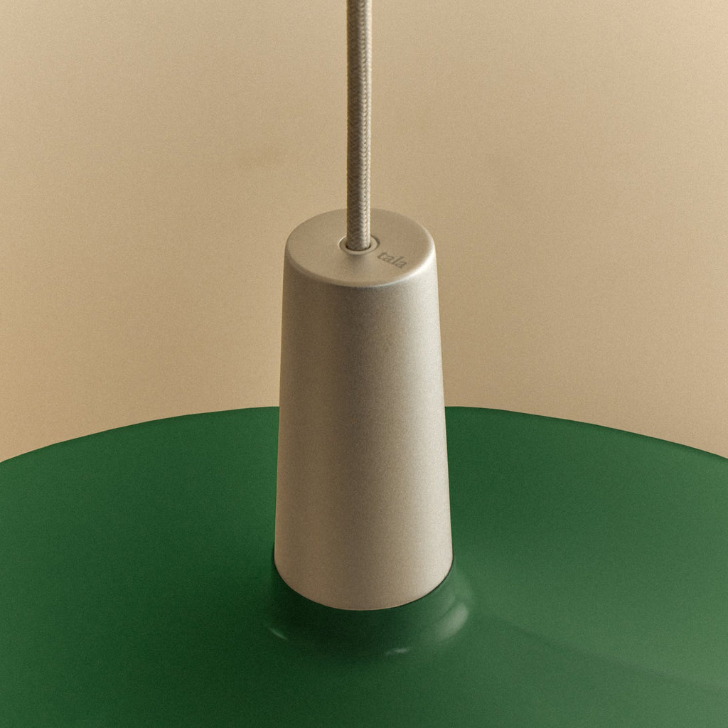 Tala Bower Pendant Light Large in Dark Green close-up detail of the finish