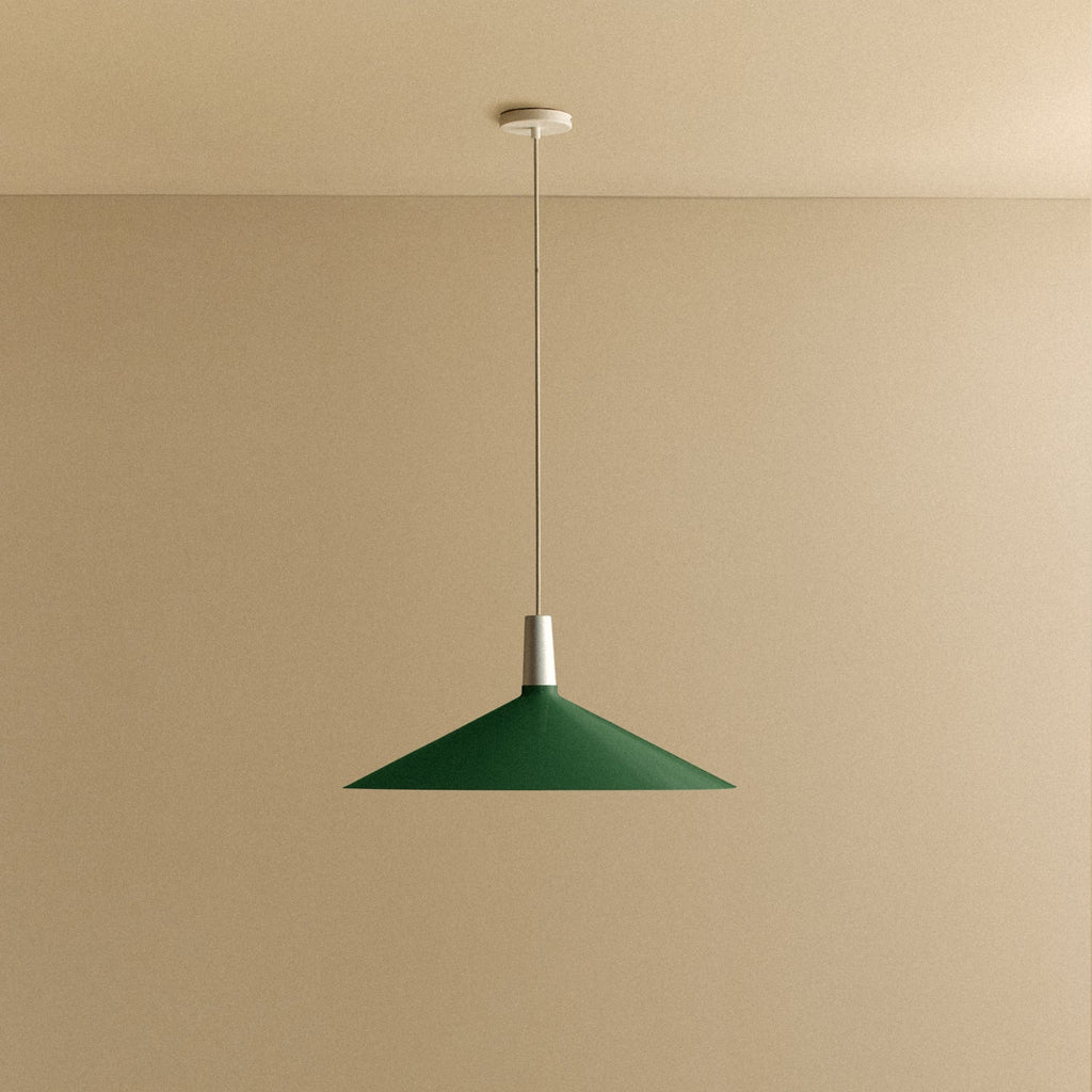 Tala Bower Pendant Light Large in Dark Green fixture shown without a bulb