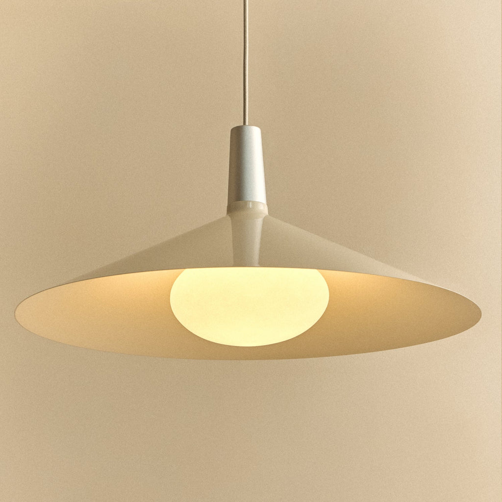 Tala Bower Pendant Light Large in Oyster White + Oval II close-up detail of the finish