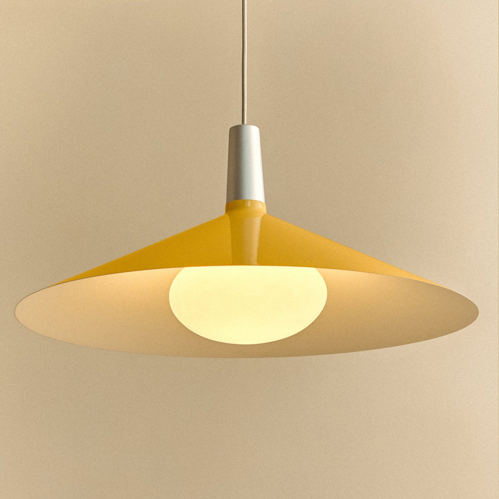 Tala Bower Pendant Light Large in Yellow + Oval II fixture shown without a bulb (view 2)